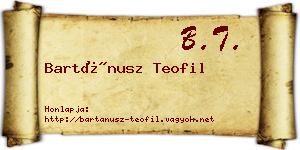 Bartánusz Teofil névjegykártya